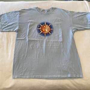 Gildan Mens Vintage Sun & Moon Art Panama City Beach Embossed Graphic T-shirt XL